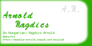 arnold magdics business card
